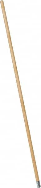PRO-SOURCE - 54" Wood Female Thread Mop Handle - 1-1/8" Handle Diam, Metal Connector, Use with Wet Mops - Americas Industrial Supply