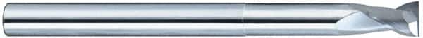 SGS - 5/8", 3/4" LOC, 5/8" Shank Diam, 6" OAL, 2 Flute, Solid Carbide Square End Mill - Single End, Uncoated, Spiral Flute, 35° Helix, Centercutting, Right Hand Cut, Right Hand Flute, Series 47E - Americas Industrial Supply