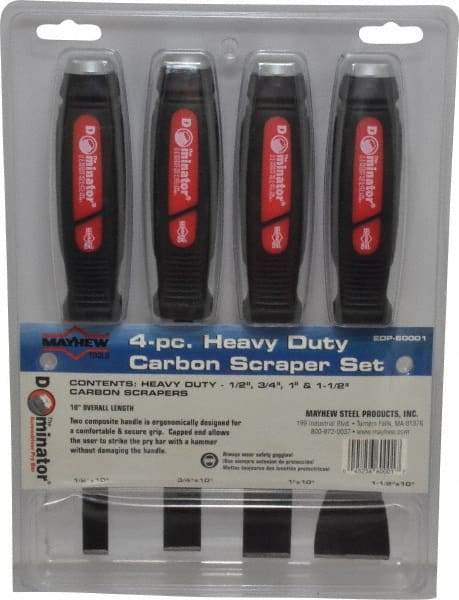 Mayhew - Stiff Carbon Steel 1-Edge Heavy-Duty Carbon Scraper Set - Americas Industrial Supply