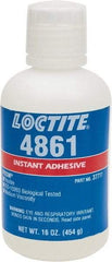 Loctite - 1 Lb Bottle Clear Instant Adhesive - Series 4861, 20 sec Fixture Time, 24 hr Full Cure Time, Bonds to Metal & Plastic - Americas Industrial Supply