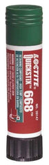 Loctite - 19 Gal Stick, Green, Low Strength Semisolid Retaining Compound - Series 668, 24 hr Full Cure Time, Heat Removal - Americas Industrial Supply