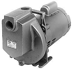 American Machine & Tool - 115/230 Volt, 1 Phase, 1/2 HP, Chemical Transfer Self Priming Centrifugal Pump - 1 Inch Inlet, Stainless Steel and Cast Iron Housing, Stainless Steel Impeller, 48 Ft. Shut Off, Viton Seal - Americas Industrial Supply