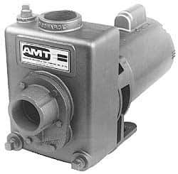 American Machine & Tool - 115/230 Volt, 1 Phase, 1-1/2 HP, Self Priming Pump - 56J Frame, 1-1/2 Inch Inlet, ODP Motor, Stainless Steel Housing and Impeller, 93 Ft. Shut Off - Americas Industrial Supply