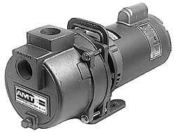 American Machine & Tool - 115/230 Volt, 1 Phase, 1 HP, High Pressure Self Priming Centrifugal Booster Pump - 1-1/2 Inch Inlet, 44 Head Pressure, Cast Iron Housing, Bronze Impeller, Buna N Seal - Americas Industrial Supply