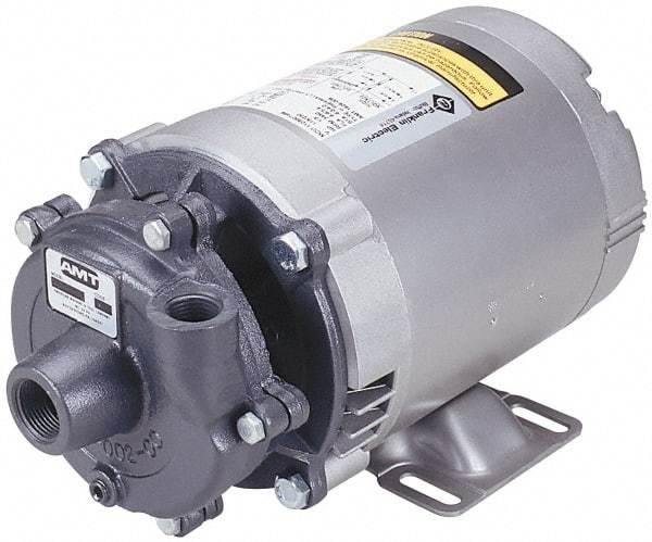 American Machine & Tool - 208-220/440 Volt, 3 Phase, 3/4 HP, Stainless Steel Straight Pump - 1-1/4 Inch Inlet, 1 Inch Outlet, 58 Max Head psi, Stainless Steel Impeller - Americas Industrial Supply