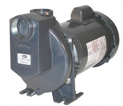 American Machine & Tool - 115/230 Volt, 1 Phase, 3/4 HP, Self Priming Pump - 1-1/2 Inch Inlet, 52 Head Pressure, Stainless Steel and Cast Iron Housing, Stainless Steel Impeller, PTFE Seal - Americas Industrial Supply