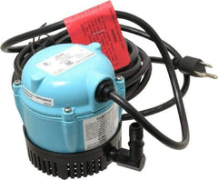 Little Giant Pumps - 1/200 HP, 3 psi, Aluminum Miniature Submersible Pump - 1/4 Inch Outlet, 18 Ft. Long Power Cord, 1.1 Amp - Americas Industrial Supply