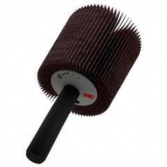 3M - 1" Diam x 1" Face Width, Medium Aluminum Oxide Coated Mounted Flap Wheel - 1/4" Shank Mount, 60 Grit, XE Weighted Cloth Backing, 30,000 Max RPM - Americas Industrial Supply