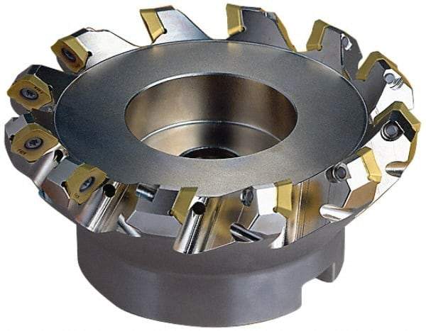 Seco - 112mm Cut Diam, 32mm Arbor Hole, 6mm Max Depth of Cut, 45° Indexable Chamfer & Angle Face Mill - 5 Inserts, SE.X 1204 Insert, Right Hand Cut, 5 Flutes, Through Coolant, Series R220.53 - Americas Industrial Supply
