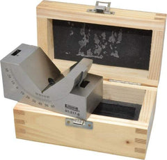 SPI - 3-3/4 Inch Long x 1-3/4 Inch Wide x 2 Inch High, Tool Steel, 0 to 60° Adjustable Angle Block - 10 Min. Accuracy, 50-55 RC Hardness - Americas Industrial Supply