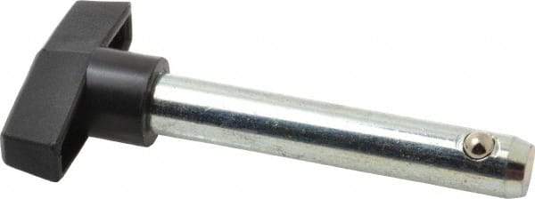 Value Collection - 1/2" Diam, 3" Usable Length, T Handle, Quick Release Pin - 3" OAL, Grade C1010/C1022 Steel, Zinc-Plated Finish - Americas Industrial Supply