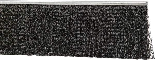 PRO-SOURCE - 1/2" Back Strip Brush Width, Metal Black Nylon Strip Brush - 4" Bristle Length, Nylon, 36" OAL - Americas Industrial Supply