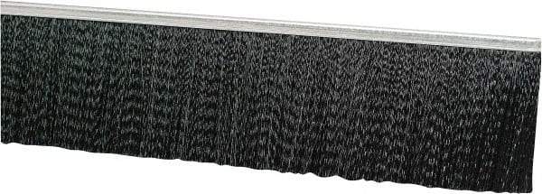 PRO-SOURCE - 1/2" Back Strip Brush Width, Metal Black Nylon Strip Brush - 2" Bristle Length, Nylon, 72" OAL - Americas Industrial Supply