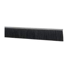 PRO-SOURCE - 5/16" Back Strip Brush Width, Metal Black Nylon Strip Brush - 3" Bristle Length, Nylon, 72" OAL - Americas Industrial Supply