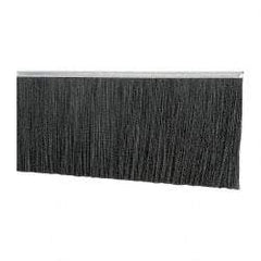 PRO-SOURCE - 5/16" Back Strip Brush Width, Metal Black Nylon Strip Brush - 6" Bristle Length, Nylon, 72" OAL - Americas Industrial Supply