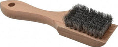 PRO-SOURCE - 1/2" Bristle Length, Aluminum Scouring Brush - 2-1/2" Long x 1-5/8" Wide Head, 6-3/4" OAL, White, Wood Block - Americas Industrial Supply