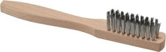 Made in USA - 7-1/2" OAL, Steel Utility Brush - 9/16" Bristle Length, 1-1/2" Long x 1/2" Wide Head, Straight Hardwood Handle - Americas Industrial Supply