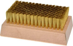 Made in USA - 3/4" Bristle Length, Brass Cleaning & Finishing Brush - 4-1/4" Long x 2-1/2" Wide Head, 4-1/4" OAL, Hardwood Block - Americas Industrial Supply
