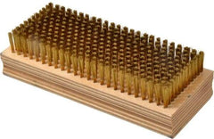 Made in USA - 3/4" Bristle Length, Brass Cleaning & Finishing Brush - 6-1/2" Long x 2-5/8" Wide Head, 6-1/2" OAL, Hardwood Block - Americas Industrial Supply