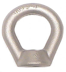 Made in USA - 10,000 Lb Capacity, M20x2.5 Thread, Carbon Steel Heavy Duty Lifting Eye Nut - Grade C-1030, 5" Long x 5" High, 2-1/4" Inside & 4" Outside Eye Diam, 1-9/16" Bell/Base Width - Americas Industrial Supply