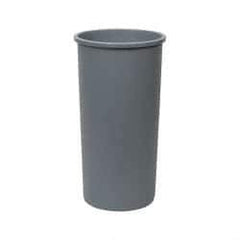 Rubbermaid - 22 Gal Gray Round Trash Can - Polyethylene, 30-1/8" High - Americas Industrial Supply