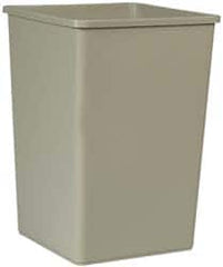 Rubbermaid - 35 Gal Gray Square Trash Can - Polyethylene, 27-5/8" High x 19-1/2" Long x 19-1/2" Wide - Americas Industrial Supply