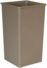 Rubbermaid - 50 Gal Beige Square Trash Can - Polyethylene, 34-1/4" High x 19-1/2" Long x 19-1/2" Wide - Americas Industrial Supply