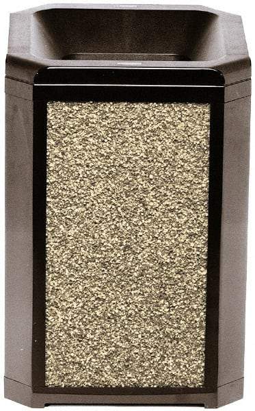 Rubbermaid - 50 Gal Beige Square Trash Can - Steel, 46-1/2" High x 26" Long x 26" Wide - Americas Industrial Supply