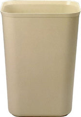 Rubbermaid - 40 Qt Beige Rectangle Trash Can - Fiberglass, 20" High x 15" Long x 11-1/4" Wide - Americas Industrial Supply