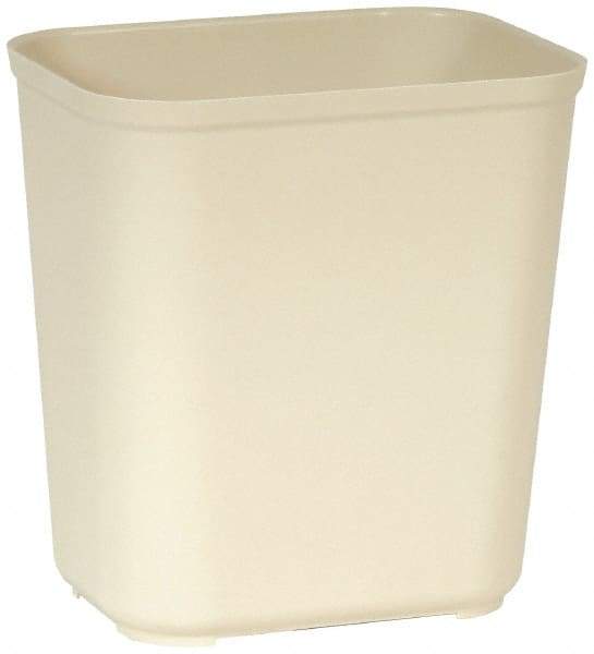 Rubbermaid - 28 Qt Beige Rectangle Trash Can - Fiberglass, 15-5/16" High x 14-1/2" Long x 10-1/2" Wide - Americas Industrial Supply