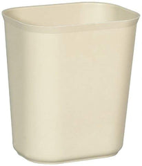 Rubbermaid - 14 Qt Beige Rectangle Trash Can - Fiberglass, 12-1/4" High x 11-1/8" Long x 8-1/4" Wide - Americas Industrial Supply