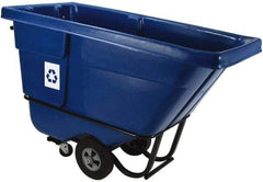 Rubbermaid - 1/2 Cu Yd Blue Rectangle Recycling Container - Polyethylene, 38-5/8" High x 60-1/2" Long x 28" Wide - Americas Industrial Supply