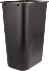 Rubbermaid - 41 Qt Black Rectangle Trash Can - Polyethylene, 19-7/8" High x 15-1/4" Long x 11" Wide - Americas Industrial Supply