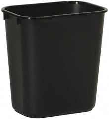 Rubbermaid - 14 Qt Black Rectangle Trash Can - Polyethylene, 12-1/8" High x 11-3/8" Long x 8-1/4" Wide - Americas Industrial Supply