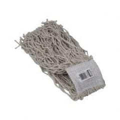 Rubbermaid - White Head Band, Large Cotton #24 Size Cut End Mop Head - 4 Ply, Clamp Jaw & Side Loading Connection, Use for General Purpose - Americas Industrial Supply