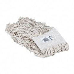 Rubbermaid - White Head Band, X-Large Cotton Roof Brush Cut End Mop Head - 4 Ply, Clamp Jaw & Side Loading Connection, Use for General Purpose - Americas Industrial Supply