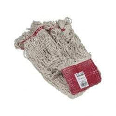Rubbermaid - 5" Red Head Band, Large Blended Fiber Loop End Mop Head - 4 Ply, Clamp Jaw Connection, Use for General Purpose - Americas Industrial Supply