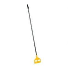 Rubbermaid - 60" Fiberglass Quick Connect Mop Handle - 1 to 1-1/4" Wet Mop Head Band, Plastic Connector, Use with Wet Mops - Americas Industrial Supply