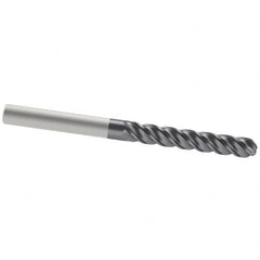 Accupro - 1/2" Diam, 3" LOC, 4 Flute Solid Carbide Ball End Mill - AlTiN Finish, Single End, 6" OAL, 1/2" Shank Diam, Spiral Flute - Americas Industrial Supply
