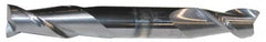 Accupro - 9/32", 11/16" LOC, 3/8" Shank Diam, 3-1/2" OAL, 2 Flute, Solid Carbide Square End Mill - Double End, AlTiN Finish, Spiral Flute, 40° Helix, Centercutting, Right Hand Cut, Right Hand Flute - Americas Industrial Supply