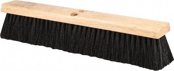 PRO-SOURCE - 18" General Purpose Polypropylene Push Broom - 3" Bristle Length, Wood Block, Threaded Handle Connection, Handle Sold Separately - Americas Industrial Supply