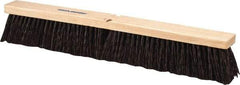 PRO-SOURCE - 24" Heavy Duty Polypropylene Push Broom - 3-1/4" Bristle Length, Wood Block, Threaded Handle Connection, Handle Sold Separately - Americas Industrial Supply