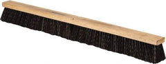PRO-SOURCE - 36" Heavy Duty Polypropylene Push Broom - 3-1/4" Bristle Length, Wood Block, Threaded Handle Connection, Handle Sold Separately - Americas Industrial Supply