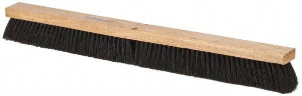 PRO-SOURCE - 30" General Purpose Tampico Push Broom - 3" Bristle Length, Wood Block, Threaded Handle Connection, Handle Sold Separately - Americas Industrial Supply
