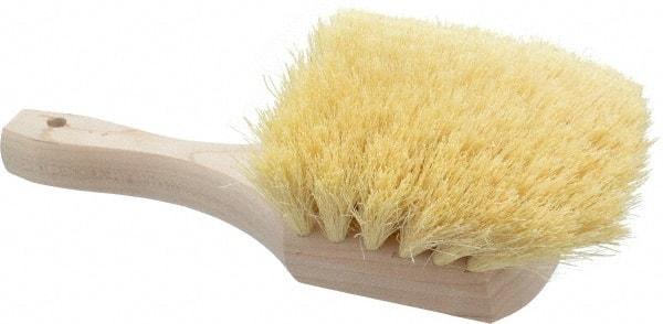PRO-SOURCE - 2" Bristle Length, Tampico Utility Scrub Brush - 8" OAL, White, Hardwood Block - Americas Industrial Supply