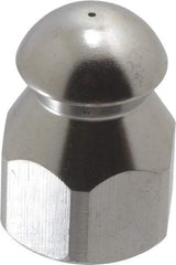 PRO-SOURCE - 4,200 psi Fixed, Stainless Steel, Sewer Pressure Washer Nozzle - 5.5mm Orifice Diam, 1/4" Thread, FPT, Polished - Americas Industrial Supply