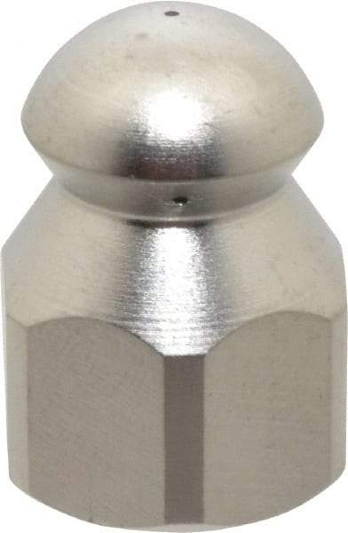 Value Collection - 4,200 psi Fixed, Stainless Steel, Sewer Pressure Washer Nozzle - 6mm Orifice Diam, 1/4" Thread, FPT, Polished - Americas Industrial Supply