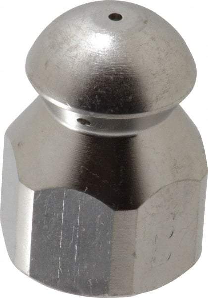 PRO-SOURCE - 4,200 psi Fixed, Stainless Steel, Sewer Pressure Washer Nozzle - 12mm Orifice Diam, 1/4" Thread, FPT, Polished - Americas Industrial Supply