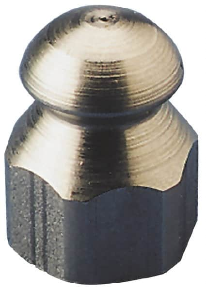 PRO-SOURCE - 4,200 psi Fixed, Stainless Steel, Sewer Pressure Washer Nozzle - 4.5mm Orifice Diam, 1/8" Thread, FPT, Polished - Americas Industrial Supply