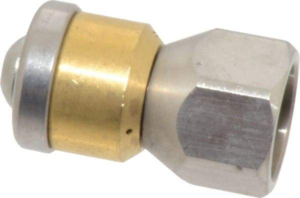 PRO-SOURCE - 3,000 psi Rotating, Stainless Steel, Sewer Pressure Washer Nozzle - 5.5mm Orifice Diam, 1/4" Thread, FPT, Polished - Americas Industrial Supply